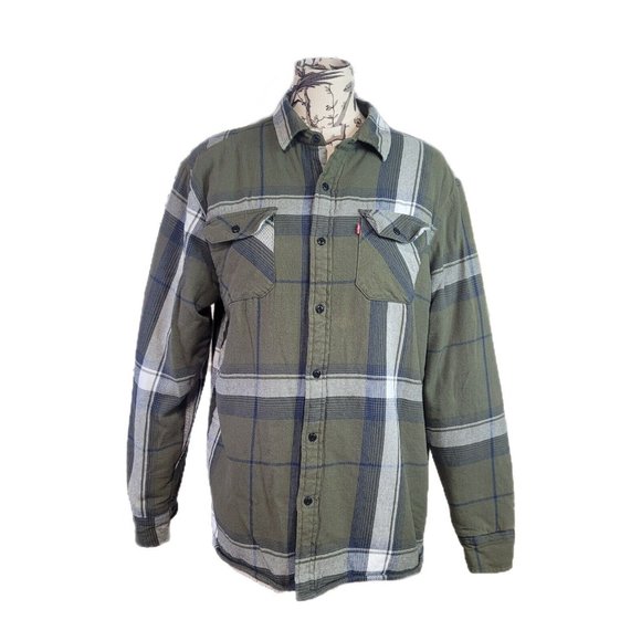 Levi's Other - Vintage Levi’s Size M Sherpa Lined Flannel Shirt Jacket Plaid Shacket Lagonlook